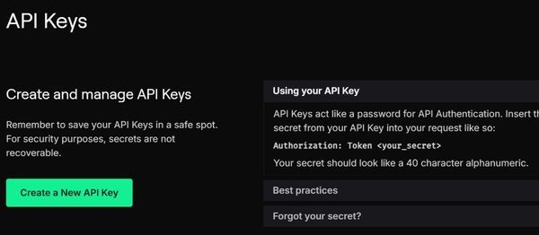 Vào mục API Key