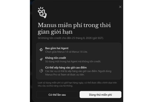Các bước đăng ký dùng Manus AI miễn phí