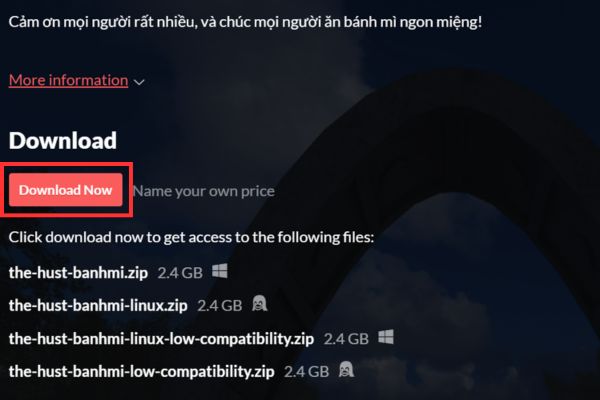 Nhấn vào nút Download now