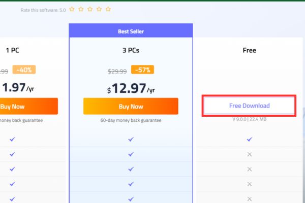 Nhấn vào nút Free Download
