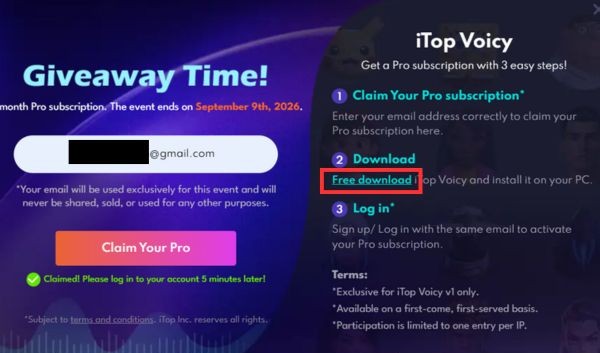 Nhấn vào nút Free Download