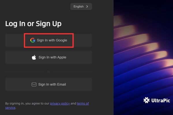 Chọn Sign in with Google