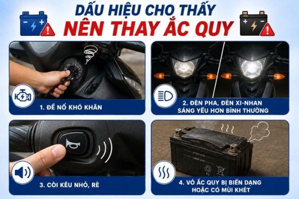Ắc quy xe máy bao lâu phải thay? Dấu hiệu nhận biết ai cũng nên biết 5