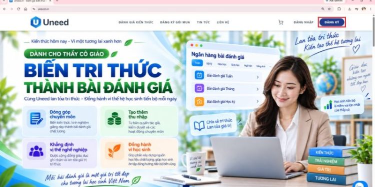 uneed trang đánh giá kiến thức online miễn phí cho học sinh