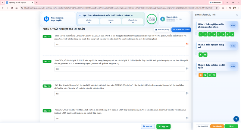 Hướng dẫn dùng Uneed.vn để đánh giá kiến thức Online miễn phí cho học sinh 33