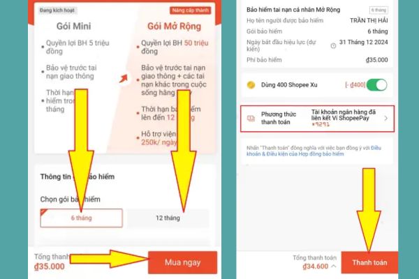 Hướng dẫn đăng ký bảo hiểm tai nạn cá nhân Mini Shopee miễn phí 14 Có nên bỏ thêm 35K để nâng cấp gói bảo hiểm tai nạn cá nhân?