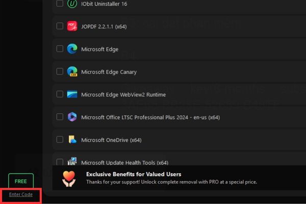 Hướng dẫn nhận key IObit Uninstaller 16 Pro 6 tháng miễn phí 19 Bấm vào Enter Code