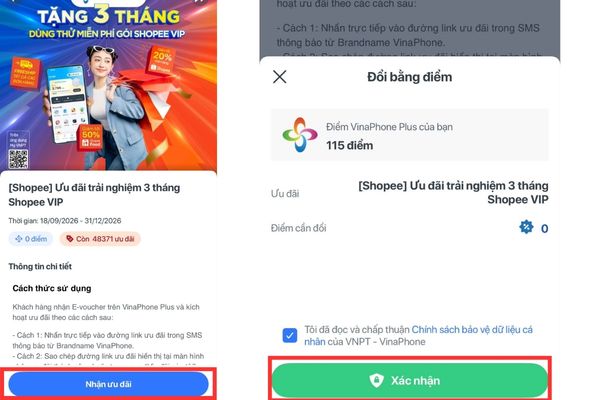 Bấm Xác nhận