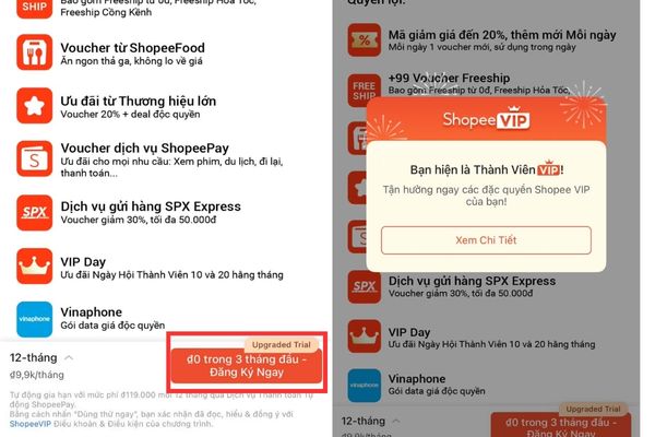 Hướng dẫn nhận 3 tháng Shopee VIP từ Vinaphone giá 0 đồng