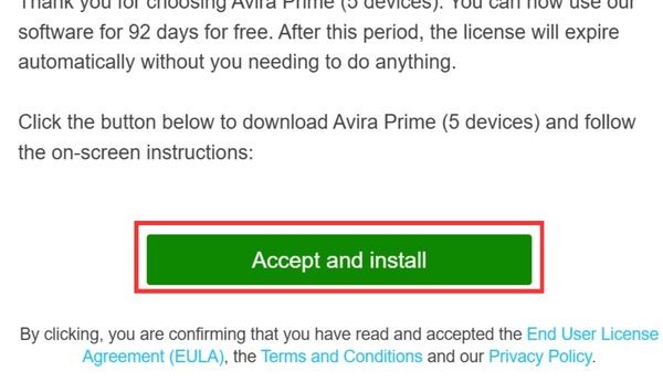 Click the Accept and Install button