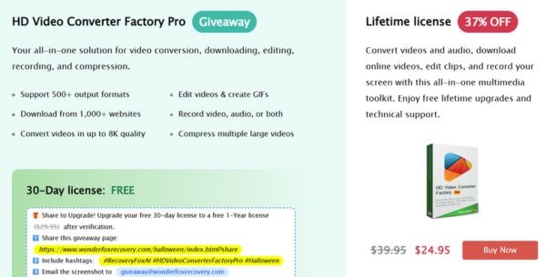 Receive copyright for 3 Halloween software worth $150 very good 13 How to get HD Video Converter Factory Pro key