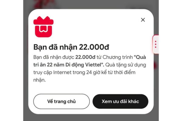 How to receive 22k from Viettel Tammi
