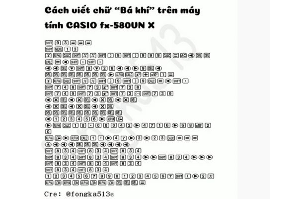 Hướng dẫn cách viết chữ Bá khí trên máy tính Casio