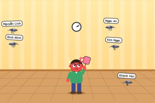 How to play the mosquito swatter game, calling students’ names and asking them to return their homework How to play the mosquito swatter game, calling students’ names and asking them to return their homework