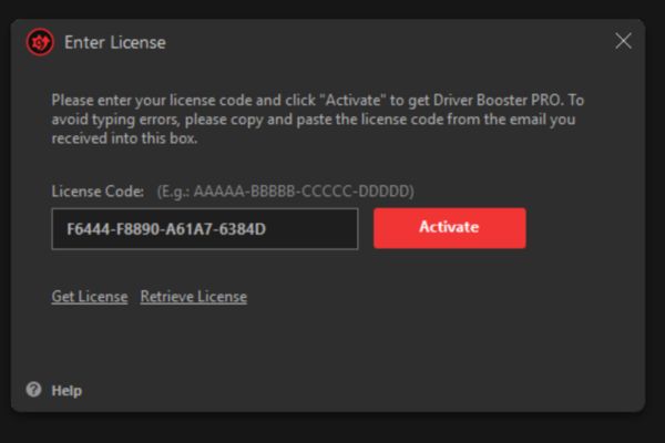 Get Driver Booster 14 license key now for free 6 months 17 Paste the following code in