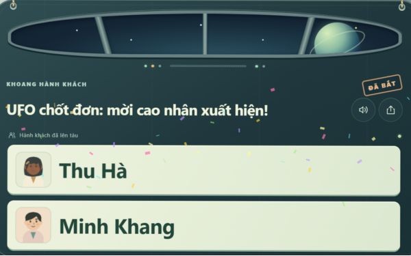Bảng kết quả học sinh được chọn